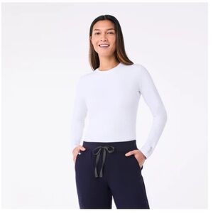 Figs White Ribbed Longsleeve Undershirt